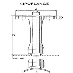 ASME B16.5 Nipoflange Dimensions
