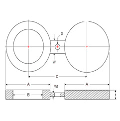 ASME B16.5 Spectacle Blind Flanges Dimensions