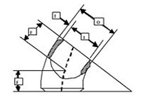 ASME B16.9 Buttweld 45° Short Radius Elbow Dimensions