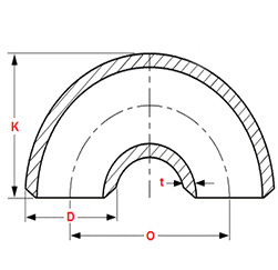 ASME B16.9 Buttweld Hastelloy B2 Pipe Fitting Dimensions