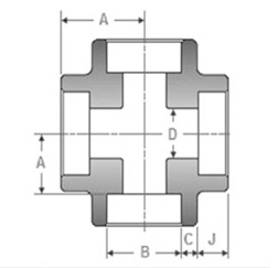 ASME B16.9 Socket Weld Equal Cross Dimensions