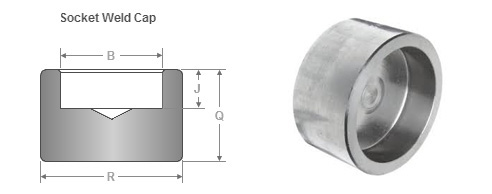 ASME B16.9 Socket Weld Pipe Caps Dimensions