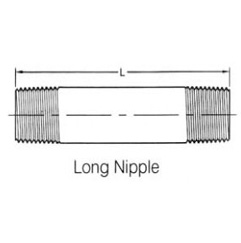 ASME B16.9 Threaded / Screwed Pipe Nipple Dimensions