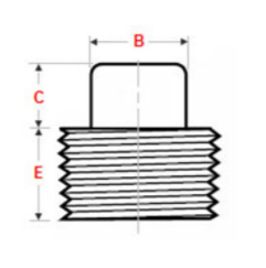 ASME B16.9 Threaded / Screwed Square Plug Dimensions